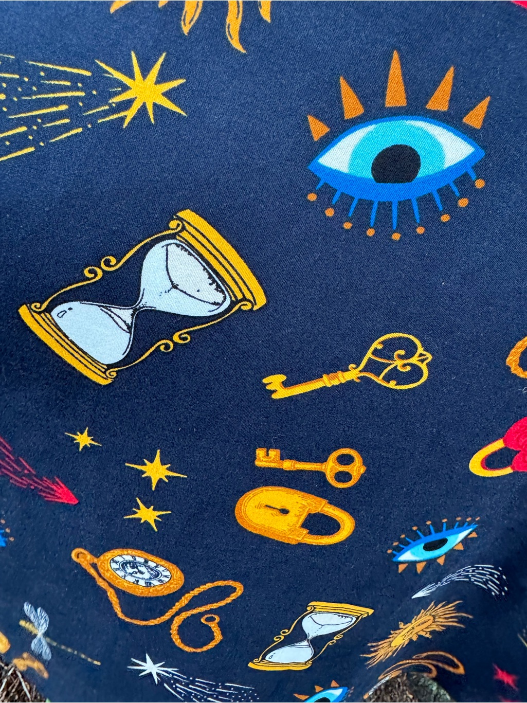 Nwt Mason Grey Alaina Mystic Navy + Gold Celestial Print Shirt Dress.Size M — image 6 of 8